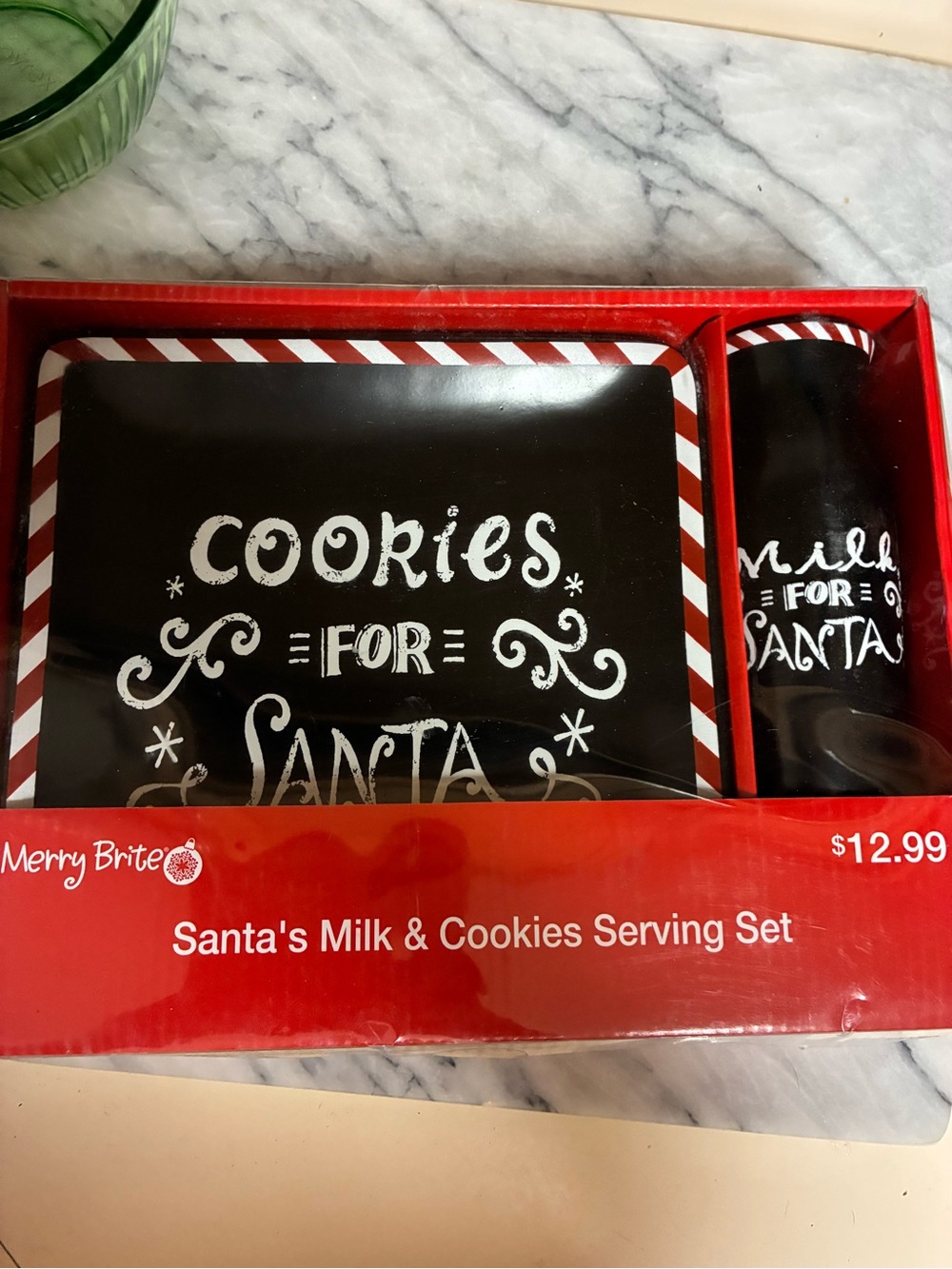 Santa's Milk & Cookies Serving Set - Black/Red